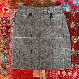 Vintage Gray Rainbow Plaid Wool Skirt